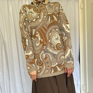 Super unique vintage heavy knit cotton sweater.